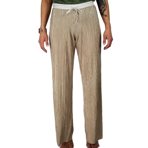 Victoria's Secret Wide Leg Pleated Pants Size X Small Gold - Picture 1 of 5